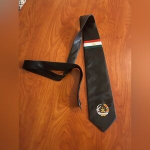 Boden Black Tie with Red-White-Green Stripe
